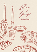 Fine Line Dinner Table — Terracotta